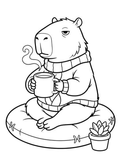 First Mug of the Morning coloring page preview